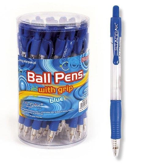 Długopis automatyczny, Grip, niebieski Starpak