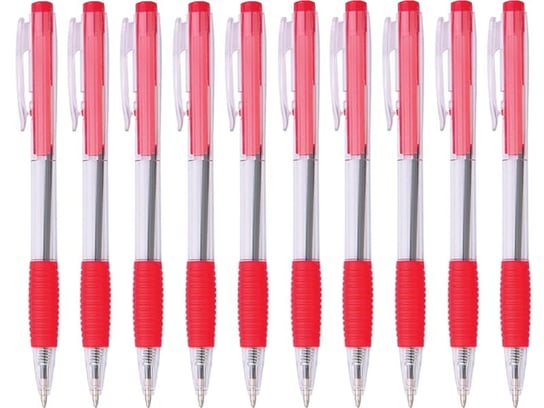 Długopis automatyczny Office 0,7mm czerwony 10 sztuk Office Products
