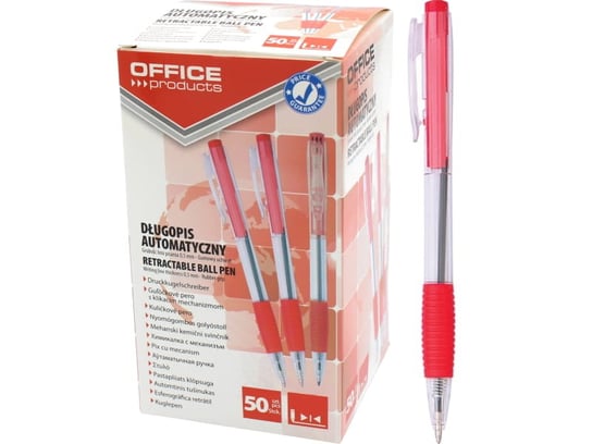 Długopis automatyczny Office 0,7mm czerwony 50 sztuk Office Products