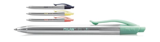 Długopis automatyczny, Silver, mix kolorów Milan