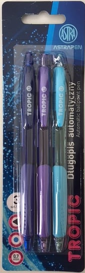 Długopis automatyczny tropic pen astra 0.7 mm blister 3 sztuki ASTRA art-pap