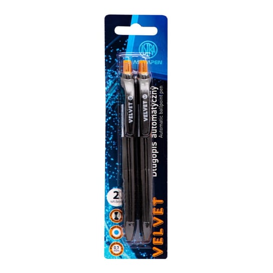 Długopis Automatyczny Velvet 0.7 Mm Astra Pen Z Ergonomicznym Uchwytem, Blister 2 Szt. Astra