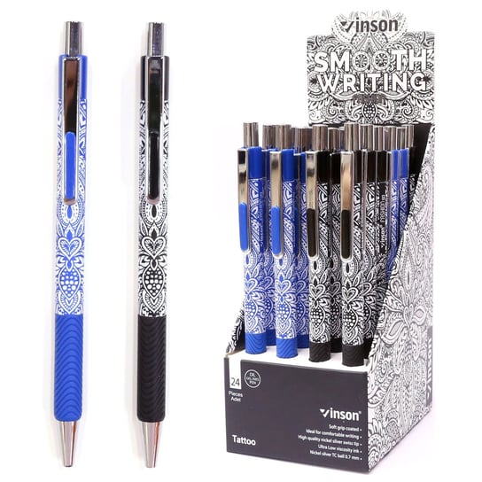 Długopis automatyczny Vinson Mandala 0,7mm 24 szt DISPLAY Titanum