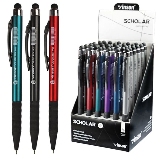 Długopis automatyczny Vinson Scholar Touch 0,7mm 36 szt DISPLAY Titanum