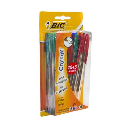 Długopis BiC Cristal mix op25. BONUS, cena za opakowanie BIC