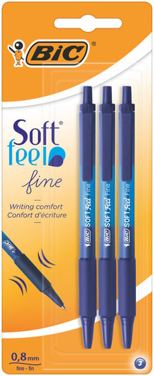 Długopis Bic Soft Feel Fine niebieski, 3 sztuki BIC