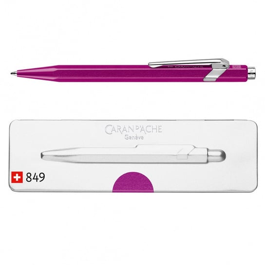 długopis caran d'ache 849 pop line metal-x, m, w pudełku, fioletowy CARAN D'ACHE