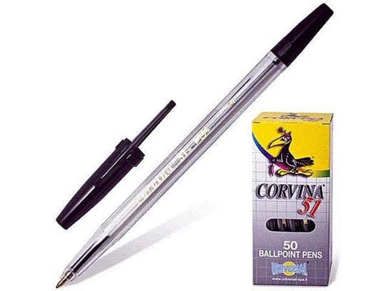 Długopis, Corvina, czarny, 50 sztuk Corvina