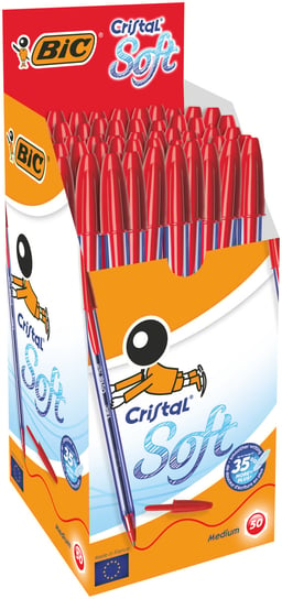 Długopis Czerwony Bic Cristal Soft Pudełko 50Szt BIC