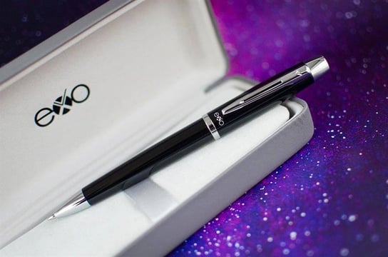 Długopis EXO Aries, czarny, wykończenia chromowane Exo