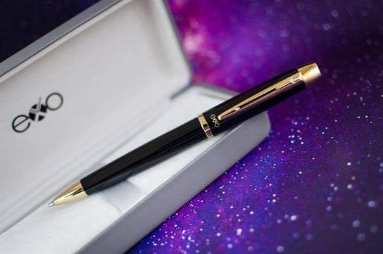 Długopis EXO Aries, czarny, wykończenia złote Exo