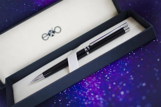 Długopis EXO Vela, czarny, wykończenia chromowane Exo