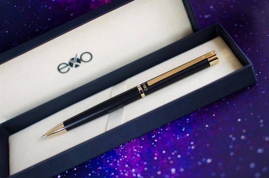 Długopis EXO Vela, czarny, złote wykończenia Exo