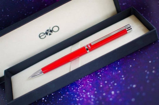 Długopis EXO Vela, czerwony, wykończenia chromowane Exo