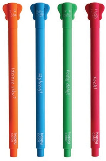 Długopis Feelingi ELEPHANTS, 0.5 mm, niebieski, 4szt. na blistrze, Happy Color Happy Color