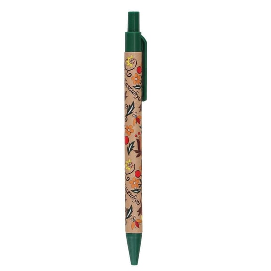 Długopis folk - haft borowiacki - zielony Czec