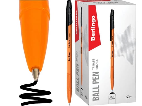 Długopis kulkowy Berlingo Tribase Orange 0.7mm czarny 50 sztuk Berlingo