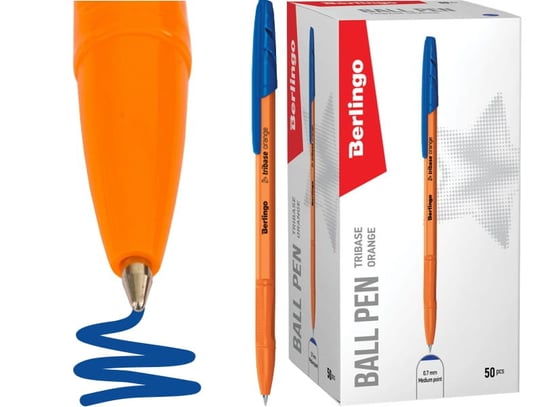 Długopis kulkowy Berlingo Tribase Orange 0.7mm niebieski 50 sztuk Berlingo