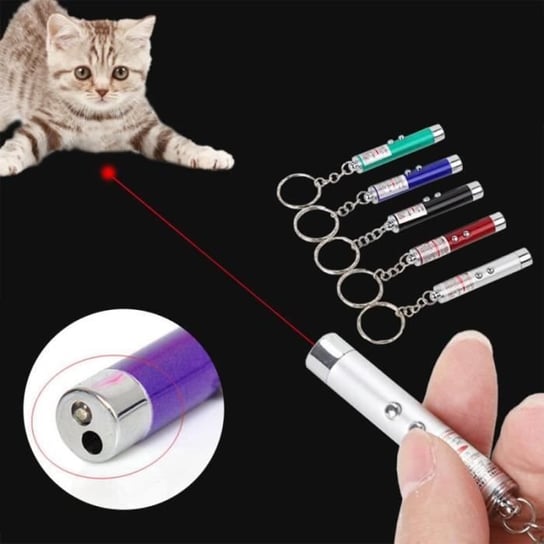 Długopis laserowy 2 w 1 Interaktywna zabawka dla kota i psa ze wskaźnikiem Brelok z latarką 2 szt. -WL1908 Inna marka