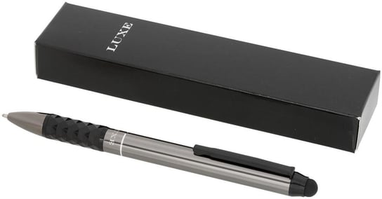 Długopis Luxe ze stylusem, Gun, srebrno-czarny UPOMINKARNIA