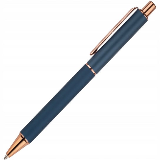 Długopis Metalowy Bordowy Matowy Elegancki Ze Złoceniami Automatyczny BLUE COLLECTION