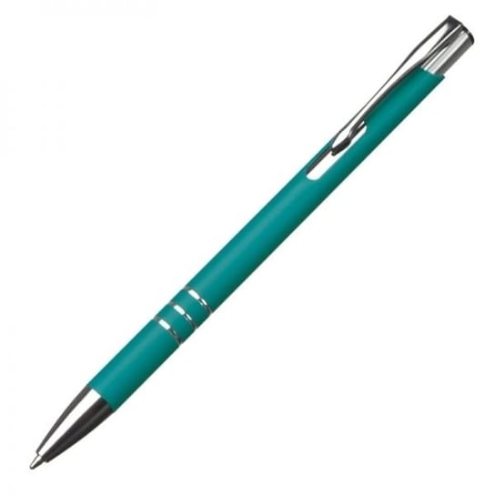 Długopis metalowy soft touch NEW JERSEY turkusowy HelloShop