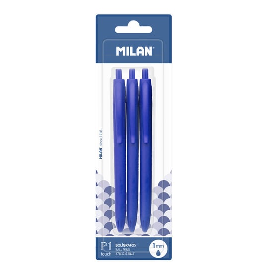 Długopis MILAN P1 TOUCH niebieski 3 szt. na blistrze Milan