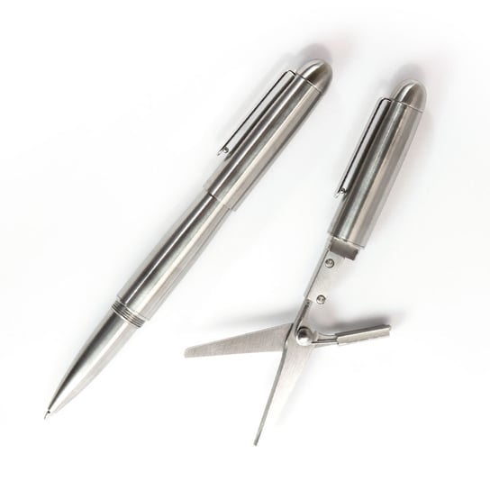 Długopis Mininch Xcissors Pen Full Set Silver z chowanymi nożyczkami i ostrzem modelarskim Inny producent