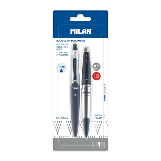 Długopis+Ołówekmech Capsule Silver Na Bl Milan