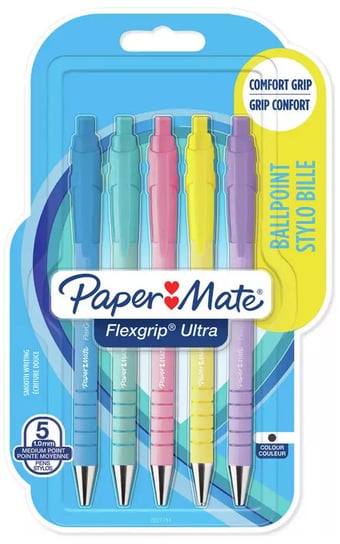 Długopis Paper Mate Flexgrip Ultra Pastel RT 1,0mm Czarny 5 szt. - 2152934 Paper Mate