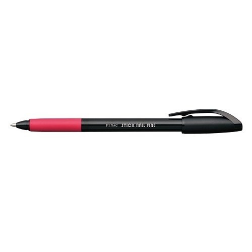 Długopis Penac Stick Ball Fine 0,7mm, czerwony Neopak