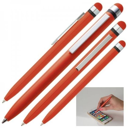 Długopis plastikowy touch pen NOTTINGHAM, czerwony Basic