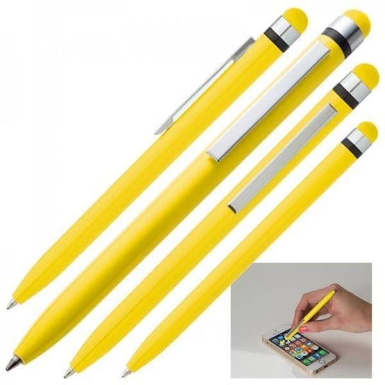 Długopis plastikowy touch pen NOTTINGHAM, żółty Basic