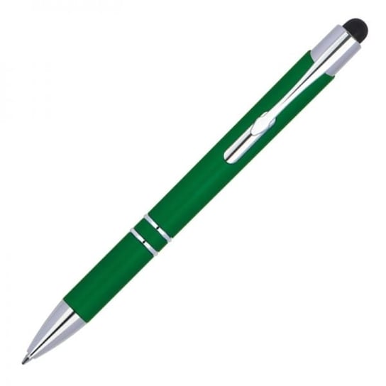 Długopis plastikowy touch pen z podświetlanym logo WORLD zielony HelloShop