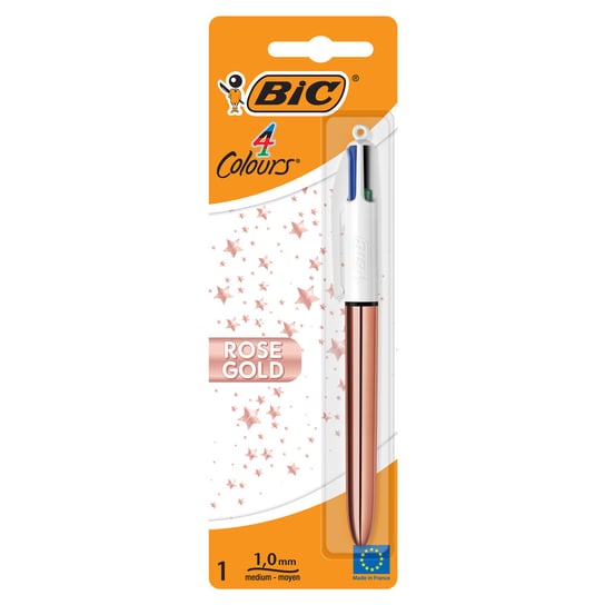 Długopis, rose gold, 4 kolorowy BIC