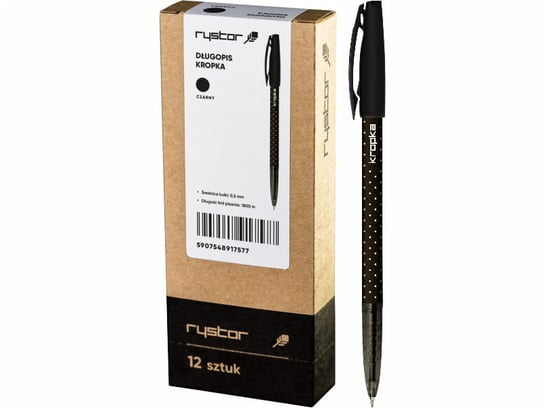 Długopis Rystor Kropka 0,5mm czarny 12 sztuk Rystor