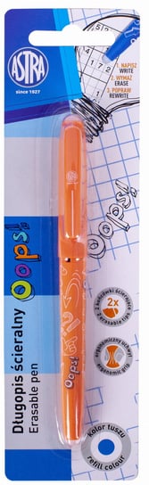 Długopis ścieralny OOPS! Pomarańczowy Astra