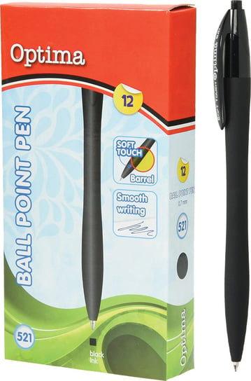 Długopis, Soft Touch 521, czarny, 12 sztuk Eurocom