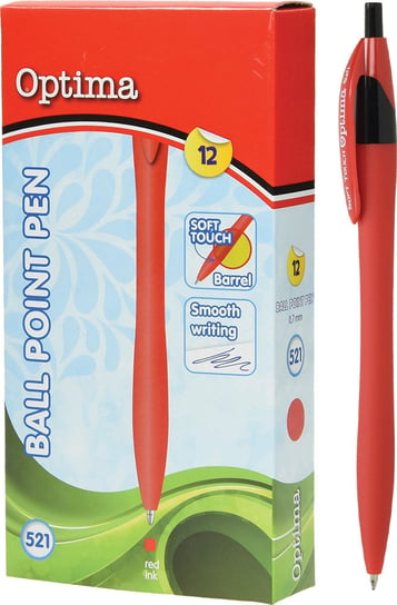 Długopis, Soft Touch 521, czerwony, 12 sztuk Eurocom