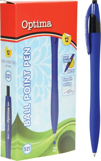 Długopis, Soft Touch 521, niebieski, 12 sztuk Eurocom