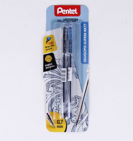 Długopis Superb Bk77 Czarny/ Niebieski 2 Szt Pentel Pentel
