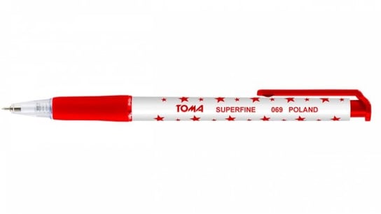 Długopis, Superfine TO-069, gwiazdki, czerwony Toma