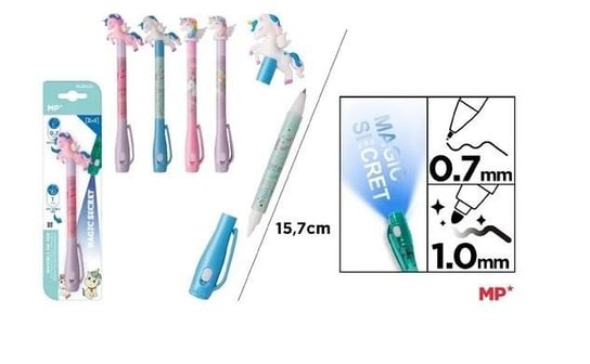 Długopis szpiegowski UV 0.7/1.0mm Jednorożce MIX Inna marka