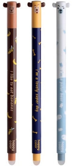 Długopis usuwalny "Uszaki Joy", 0,5mm, niebieski, Happy Color Happy Color