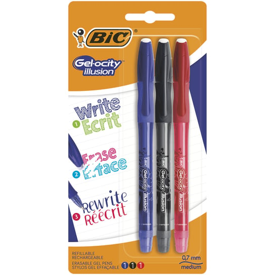 Długopis wymazywalny, Bic Gel-Ocity Illusion, 3 kolory BIC