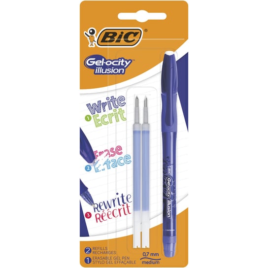 Długopis wymazywalny, Bic Gel-Ocity Illusion, niebieski, 1+2 sztuki BIC