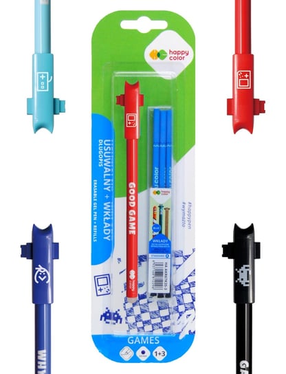 Długopis Wymazywalny + Wkłady Games Blister Happy Color Happy Color
