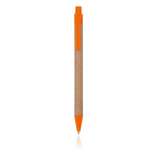 Długopis z ekologicznego kartonu w kolorze pomarańczowym, wymiary: 0,9 x 13,7 cm HelloShop
