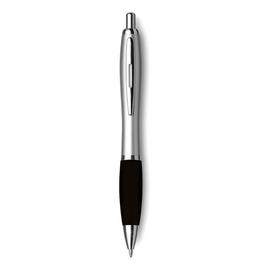 Długopis z gumowym uchwytem srebrno-czarny Inna marka