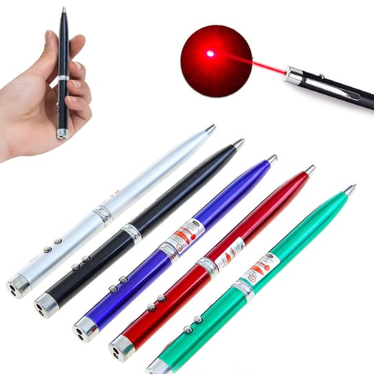 Długopis Z Laserem Latarka Led Świeci Pisze 3W1 decortrend